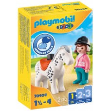 Playmobil 1.2.3 jinete con caballo