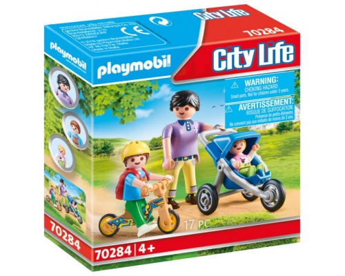 Playmobil ciudad mama con niños