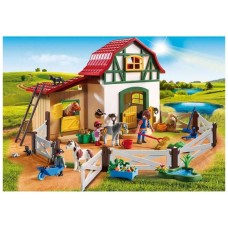 Playmobil campo granja ponis