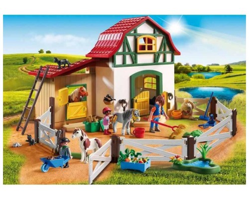 Playmobil campo granja ponis