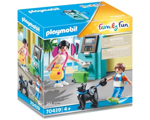 Playmobil turistas con cajero