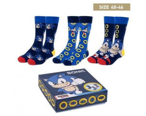 Pack calcetines 3 piezas sonic talla