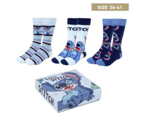 Pack calcetines 3 piezas stitch talla