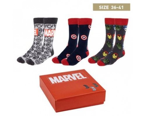 Pack calcetines 3 piezas marvel talla