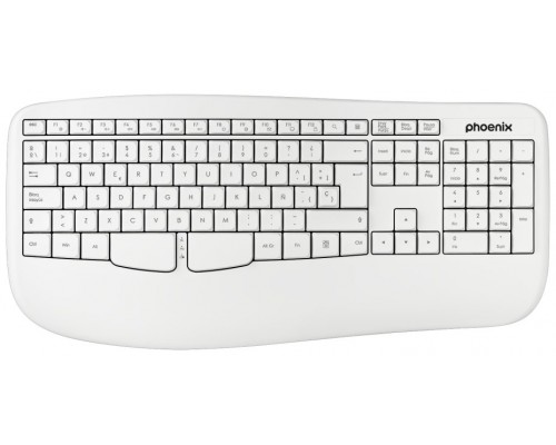 Phoenix k201 teclado ergonómico inalámbrico 2.4ghz