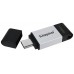 Kingston Technology DataTraveler 80 unidad flash USB 128 GB USB Tipo C 3.2 Gen 1 (3.1 Gen 1) Negro, Plata