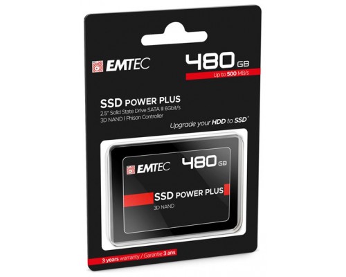 DISCO SSD SATA3 480GB POWER PLUS X150 EMTEC (500MB/s Escritura)  ECSSD480GX150