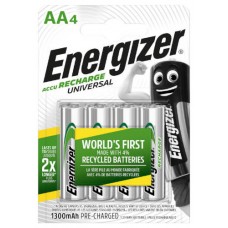 BLISTER 4 PILAS RECARGABLES UNIVERSAL POTENCIA 1300 MAH TIPO HR6 ENERGIZER E301376000