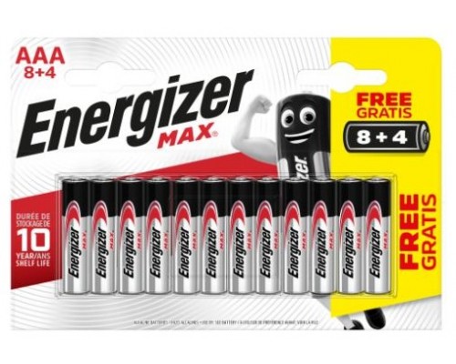 BLISTER 8 + 4 PILAS MAX TIPO LR03 (AAA) ENERGIZER E301531207