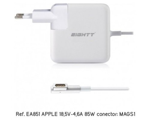 CARGADOR PORTATIL EIGHTT ESPECIFICO COMPATIBLE APPLE 18,5V-4,6A 85W MAGSAFE1