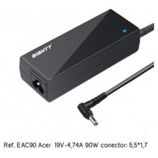 CARGADOR PORTATIL EIGHTT ESPECIFICO COMPATIBLE CON ACER 19V-4,74A 90W 5,5*1,7