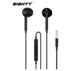 AURICULARES EIGHTT CON MICRÃ?FONO AP CONTROL DE VOLUMEN NEGROS MINI JACK 3,5MM