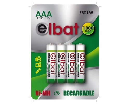 Pack 4 Pilas Recargables AAA 1000mAh ELBAT