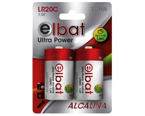 Pack 2 Pilas Alcalinas LR20C ELBAT