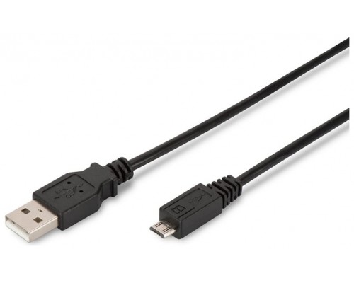 Ewent EW-UAB-010-MC cable USB 1 m USB 2.0 Micro-USB A USB A Negro