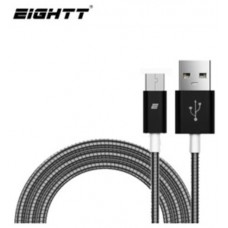 CABLE EIGHTT USB A MICROUSB 1MTS TRENZADO DE NYLON NEGRO. CARCASA DE ALUMINIO