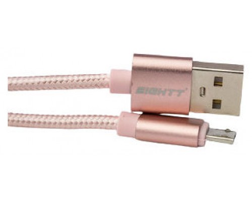 CABLE EIGHTT USB A MICROUSB 1MTS TRENZADO DE NYLON ROSA