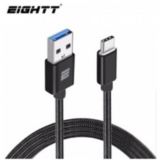 CABLE EIGHTT USB 3.0 A TYPE C 1MTS TRENZADO DE NYLON NEGRO