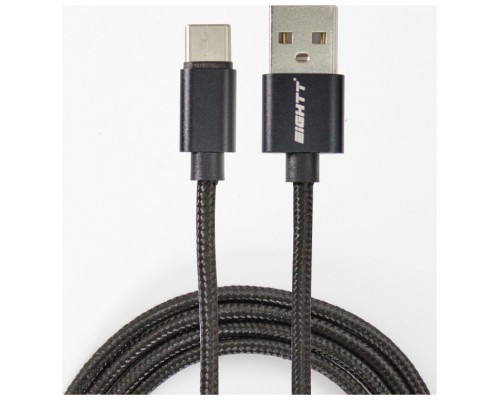 CABLE EIGHTT USB 2.0 A TYPE C 1M TRENZADO DE NYLON NEGRO