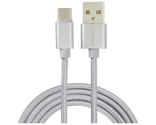 CABLE EIGHTT USB 2.0 A TYPE C 1M TRENZADO DE NYLON PLATA