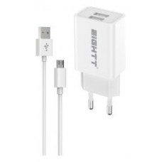 CARGADOR EIGHTT SMARTPHONE TABLET 5V 2X2.4A CON CABLE LIGHTNING 1,2M