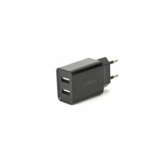 CARGADOR USB UNIVERSAL GEMBIRD DE 2 PUERTOS, 2,1 A, NEGRO