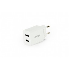 CARGADOR USB UNIVERSAL GEMBIRD DE 2 PUERTOS, 2,1 A, BLANCO