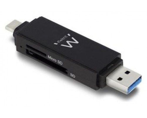 Ewent EW1075 lector de tarjeta USB 3.2 Gen 1 (3.1 Gen 1) Type-A/Type-C Negro