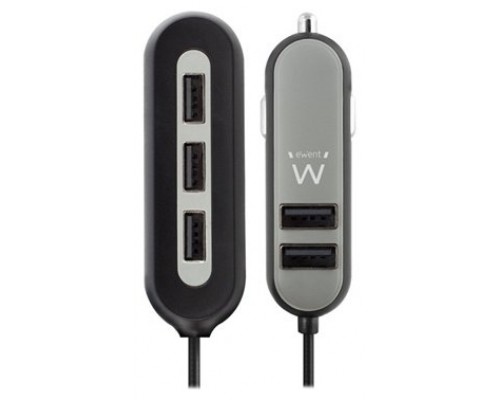 Cargador usb ewent coche 5 puertos