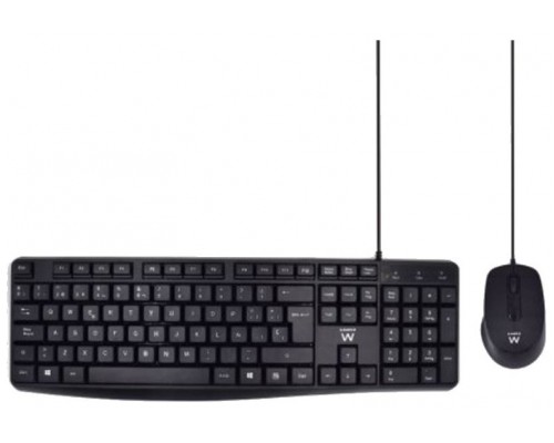 Ewent EW3006 teclado USB QWERTY Español Negro