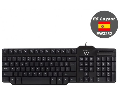 Ewent EW3252 teclado USB QWERTY Español Negro