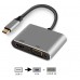 EWENT EW9700 Adap. Usb-c doble pant. hdmi y vga