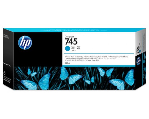 HP Cartucho de tinta DesignJet 745 cian de 300 ml