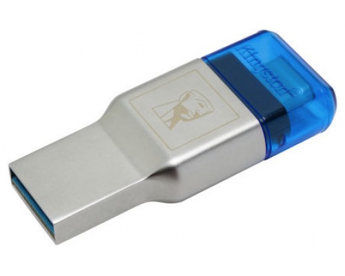 Kingston Technology MobileLite Duo 3C lector de tarjeta USB 3.2 Gen 1 (3.1 Gen 1) Type-A/Type-C Azul, Plata