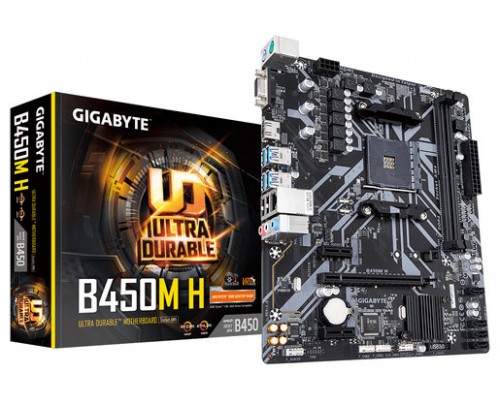 PLACA BASE GIGABYTE B450M H AM4 MATX 2XDDR4