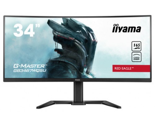 MONITOR IIYAMA 34" GAMING G-MASTER GB3467WQSU-B5, UWQHD, 165HZ, 0.4MS, HDMI, USB, DISPLAYPORT, ALT, REG ALTURA