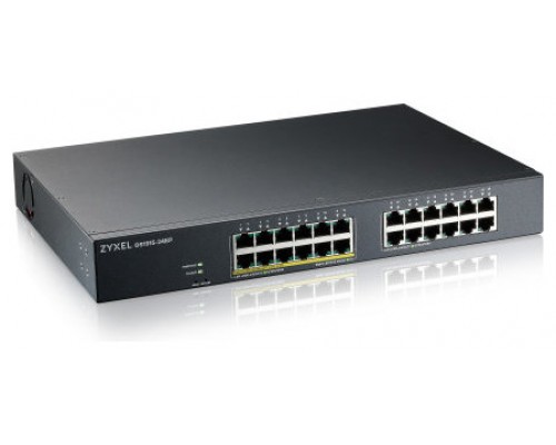 ZYZEL ZYXEL GS1915-24EP, 24-PORT GBE, 12 PORT POE, 130 WATT 802.3AT, RACKMOUNT Y DESKTOP, SIN VENTILADOR, SMART HYBRID MODE SWITCH, STANDALONE O NEBULAFLEX CLOUD (GS1915-24EP-EU0101F)