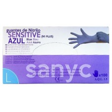 PAQUETE DE 100 GUANTES NITRILO SENSITIVE S/P  T-G P-100 EXAMEN SANICEN GU105