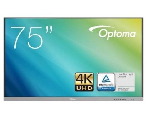 Optoma 5751RK pizarra y accesorios interactivos 190,5 cm (75") 3840 x 2160 Pixeles Pantalla táctil Negro, Gris