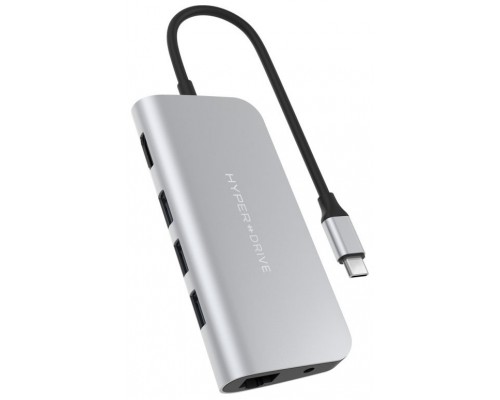 HUB HYPERDRIVE POWER 9 EN 1 USB-C PLATA