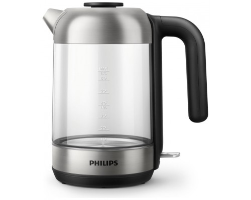 Hervidor de agua PHILIPS HD9339/80 1,7L 2200W Negro, Inox, Transparente