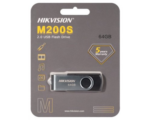 Hikvision Digital Technology HS-USB-M200S(STD)/64G unidad flash USB 64 GB USB tipo A 2.0 Negro, Acero inoxidable