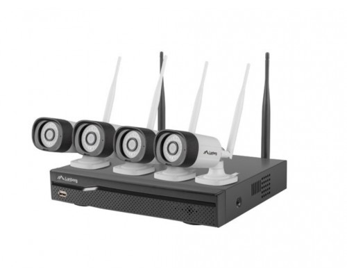 KIT VIDEOVIGILANCIA LANBERG 3MP NVR WIFI 4 CAMARAS+4 CANALES CON ACCESORIOS