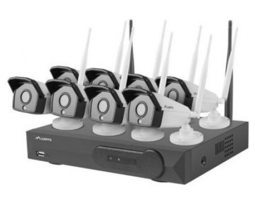 KIT VIDEOVIGILANCIA LANBERG 2MP NVR WIFI 8 CAMARAS + 8 CANALES CON ACCESORIOS