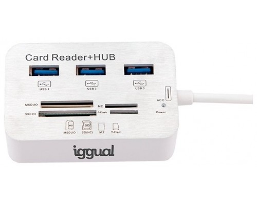 iggual Hub USB 3.0 x 3p + Lector tarjetas USB 3.0