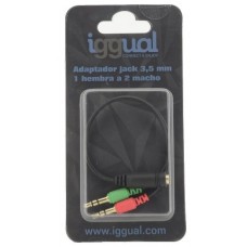 iggual Adaptador Jack 3.5mm 1 hembra a 2 macho