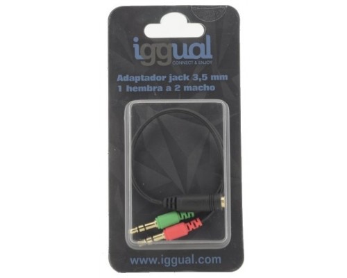 iggual Adaptador Jack 3.5mm 1 hembra a 2 macho