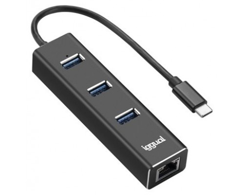 iggual Hub tipo C x 3 puertos USB 3.1+RJ45 Gigabit