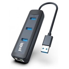 iggual Hub tipo A x 3 puertos USB 3.1+RJ45 CARBON