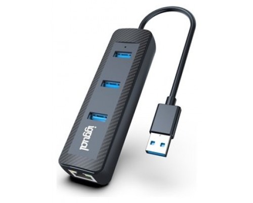 iggual Hub tipo A x 3 puertos USB 3.1+RJ45 CARBON